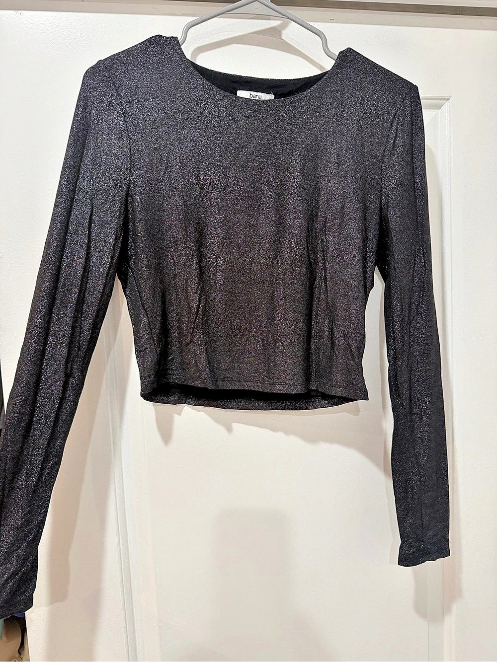 bar III Long Sleeve Top in Black Size Medium Like New